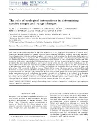 The Role of Ecological Interactions in Determining Species Ranges and Range Changes