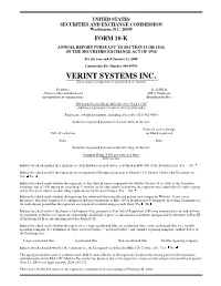 VERINT SYSTEMS INC. (Exact Name of Registrant As Specified in Its Charter)