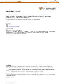 Aberystwyth University DNA Barcoding Simplifies Environmental Risk Assessment of Genetically Modified Crops in Biodiverse Region
