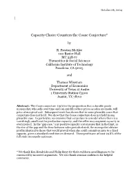 Capacity Choice Counters the Coase Conjecture*