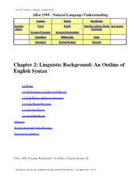 Linguistic Background: an Outline of English Syntax