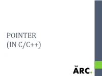 POINTER (IN C/C++) What Is a Pointer?