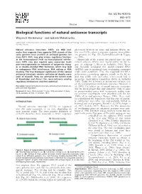 Biological Functions of Natural Antisense Transcripts Wojciech Rosikiewicz* and Izabela Makałowska