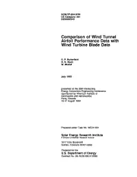 Comparison of Wind Tunnel Airfoil Performance Data with Wind Turbine Blade Data