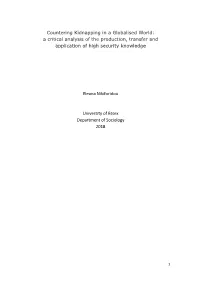 Countering Kidnapping in a Globalised World: a Critical Analysis of the Production, Transfer and Application of High Security Knowledge