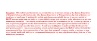 Disclaimer: This Website and Documents Are Provided for Use by Persons Outside of the Kansas Department of Transportation As Information Only