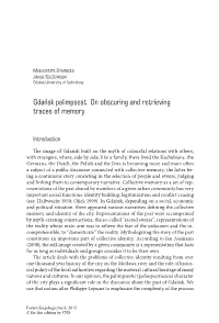 Gdańsk Palimpsest. on Obscuring and Retrieving Traces of Memory