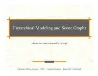 Hierarchical Modeling and Scene Graphs