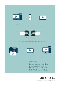 How to Ensure the Highest Availability for Your Fax Needs. Contents