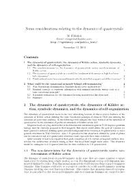 Some Considerations Relating to the Dynamics of Quasicrystals
