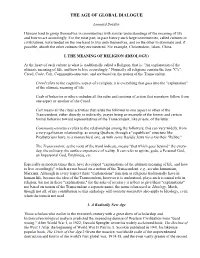 The Age of Global Dialogue