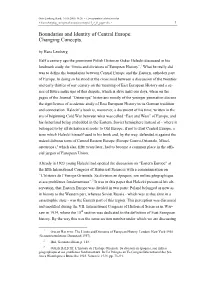 Boundaries and Identity of Central Europe: Changing Concepts
