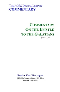 COMMENTARY on the EPISTLE to the GALATIANS by John Calvin