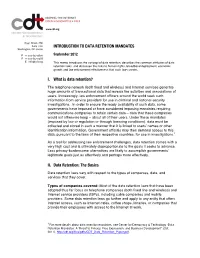 II. Data Retention: the Basics