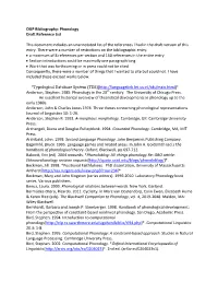 OUP Bibliography: Phonology Draft Reference List This Document