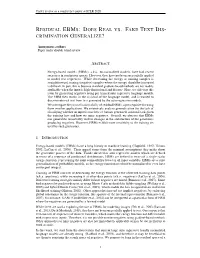 Residual Ebms:Does Realvs.Fake Text Dis- Crimination Generalize?