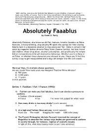 Absolutely Faaablus 1