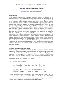 An Overview of Object Marking in Kiluguru * Lutz Marten, SOAS & Deograsia Ramadhani, University of Dar Es Salaam Lm5@Soas.Ac.Uk , Dmtego@Yahoo.Co.Uk
