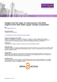 Insights Into the Origin of Carbonaceous Chondrite Organics from Their Triple Oxygen Isotope Composition