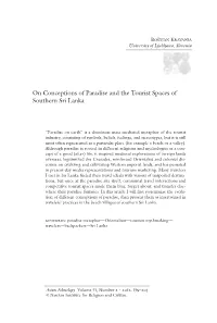 On Conceptions of Paradise and the Tourist Spaces of Southern Sri Lanka