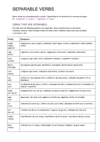 Separable Verbs