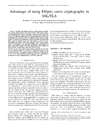 Advantage of Using Elliptic Curve Cryptography in SSL/TLS