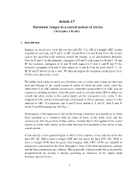 Article 17 Harmonic Ranges in a Coaxal System of Circles Christopher J Bradley