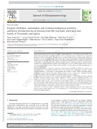 Enzyme Inhibition, Antioxidant and Immunomodulatory Activities, and Brine Shrimp Toxicity of Extracts from the Root