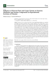 Influence of Harvest Date and Grape Variety on Sensory Attributes And