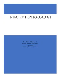 Introduction to Obadiah