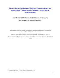 Phase Coherent Oscillations of Excitonic Photocapacitance and Bose-Einstein Condensation in Quantum Coupled 0D-2D Heterostructure