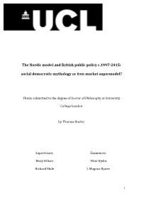 The Nordic Model and British Public Policy C.1997-2015