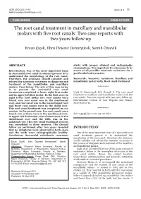 The Root Canal Treatment in Maxillary and Mandibular Molars with Five Root Canals: Two Case Reports with Two Years Follow Up