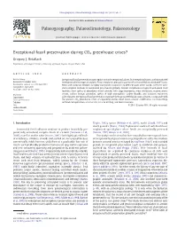 Exceptional Fossil Preservation During CO2 Greenhouse Crises? Gregory J