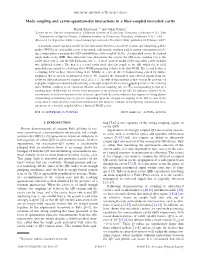 Mode Coupling and Cavity–Quantum-Dot Interactions in a Fiber