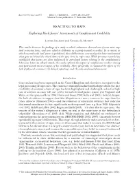 REACTING to RAPE Exploring Mock Jurors’ Assessments of Complainant Credibility