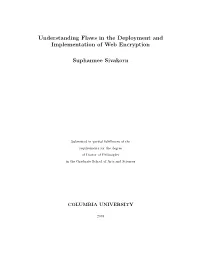 Understanding Flaws in the Deployment and Implementation of Web Encryption