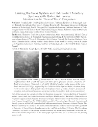 Linking the Solar System and Extrasolar Planetary