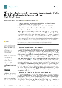 Mitral Valve Prolapse, Arrhythmias, and Sudden Cardiac Death: the Role of Multimodality Imaging to Detect High-Risk Features