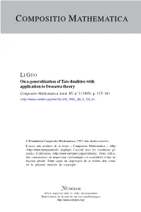 On a Generalization of Tate Dualities with Application to Iwasawa Theory Compositio Mathematica, Tome 85, No 2 (1993), P