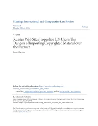 Russian Web Sites Jeopardize US Users