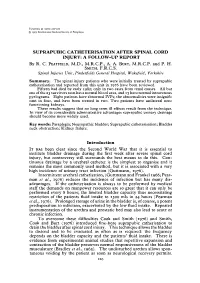 SUPRAPUBIC CATHETERISATION AFTER SPINAL CORD INJURY: a FOLLOW-UP REPORT by R
