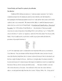 Virtual Reality and Visual Perception by Jared Bendis