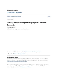 Creating Memories: Writing and Designing More Memorable Documents