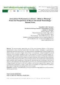 Innovation Performance in Brazil–What Is Missing? from The