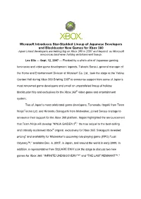 Microsoft Introduces Star-Studded Lineup of Japanese Developers