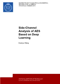 Side-Channel Analysis of AES Based on Deep Learning