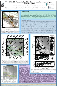 The 2012-2015 Seismicity of the Sannio-Irpinia Border Region (Southern Italy) Ada De Matteo (1), Bruno Massa (1,2), Girolamo Milano (2), and Luca D’Auria (2,3)