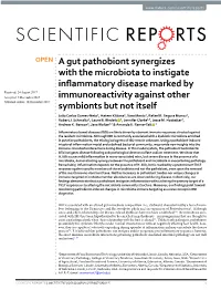 A Gut Pathobiont Synergizes with the Microbiota to Instigate