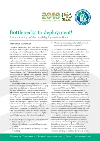 Bottlenecks to Deployment! Police Capacity Building and Deployment in Africa